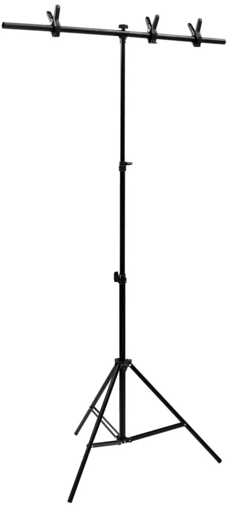 vidaXL Suport de fundal în formă de T, negru, 91x60x(70-200) cm