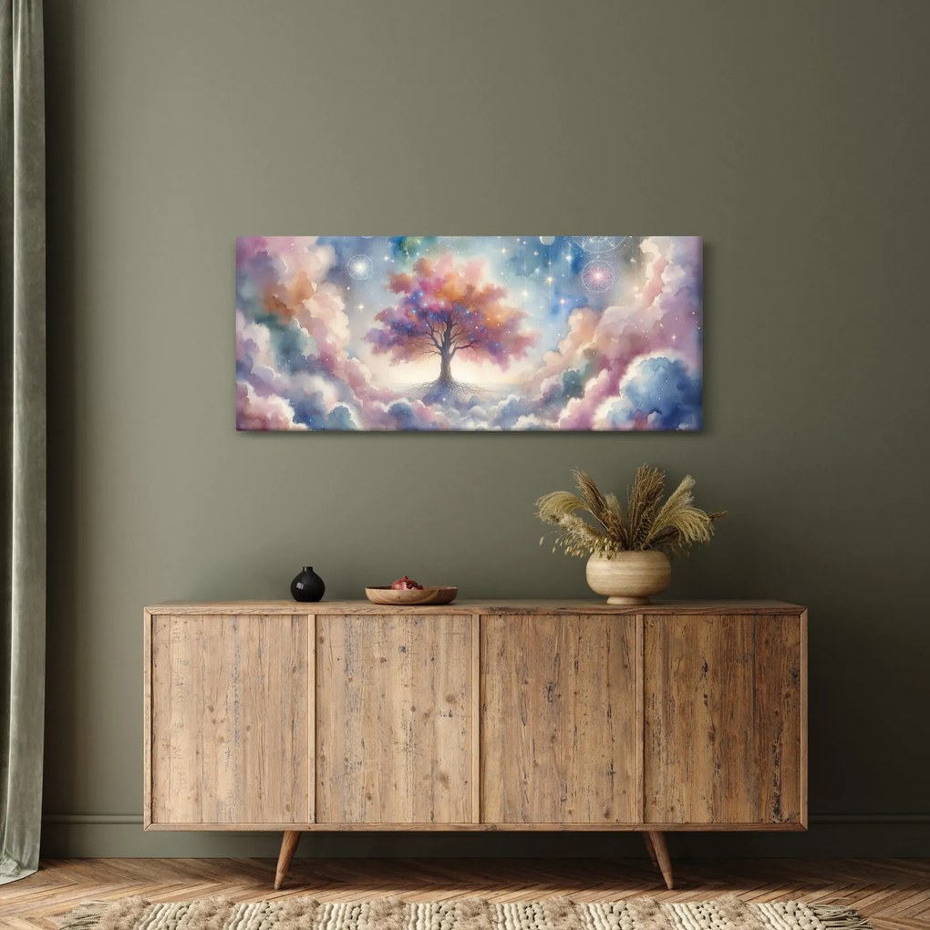 Tablou – Arborele vieții printre nori (120x50 cm)