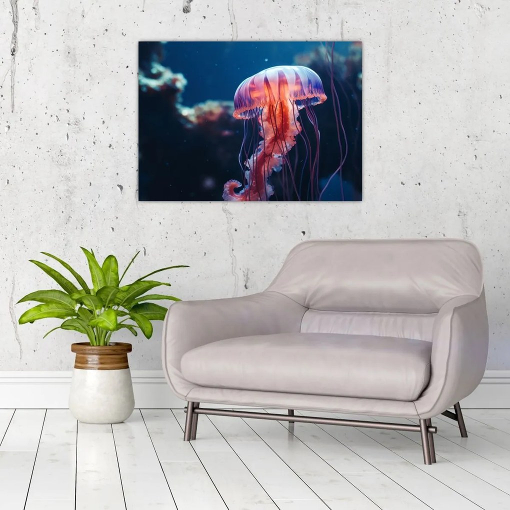 Tablou pe sticlă - Meduză (70x50 cm)