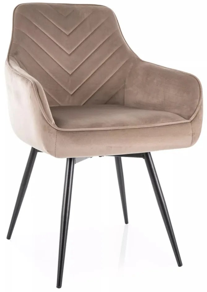 Scaun rotativ Servio velvet bej inchis/negru Blu40