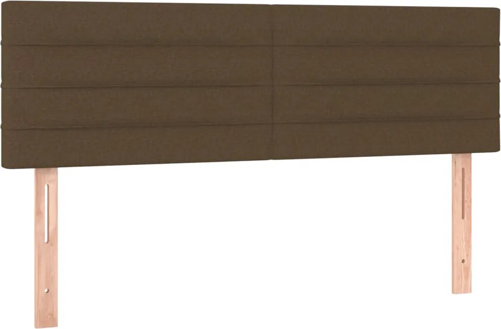 vidaXL Tăblii de pat, maro închis, 144x5x78/88 cm, textil