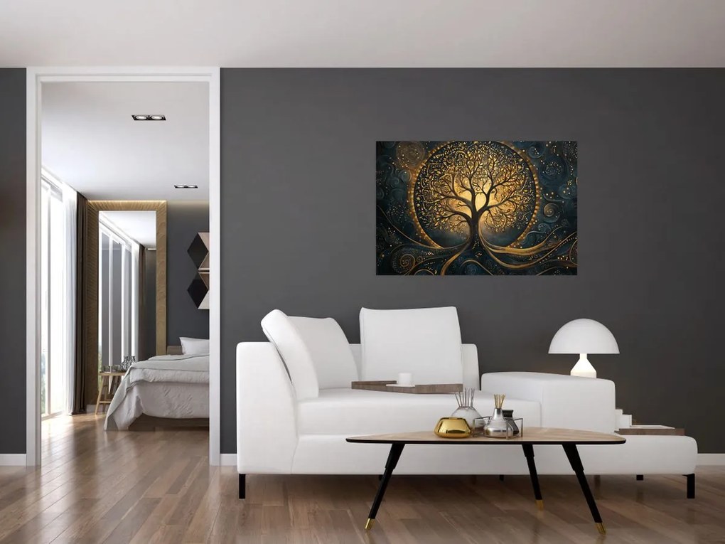 Tablou – Arbore cu aură aurie (90x60 cm)