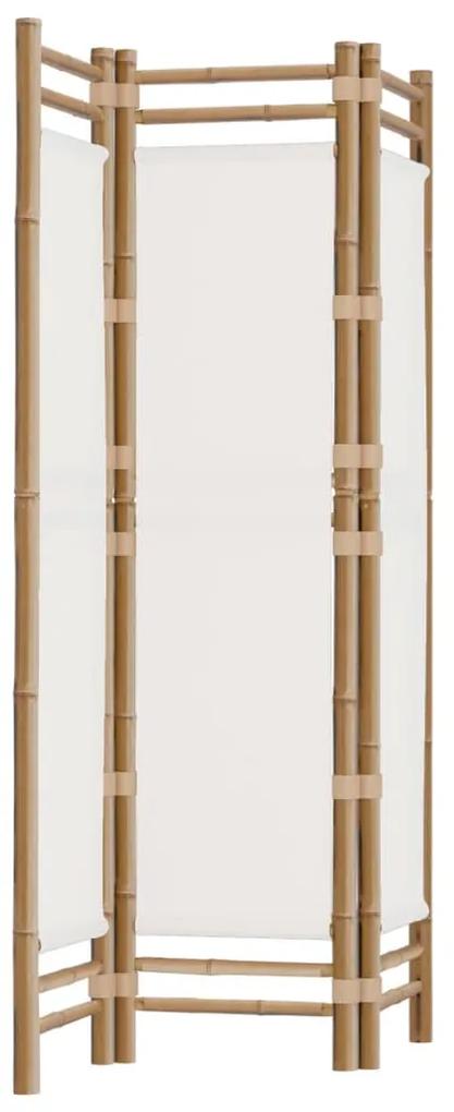 350623 vidaXL Separator de cameră pliabil cu 3 panouri 120 cm bambus și pânză