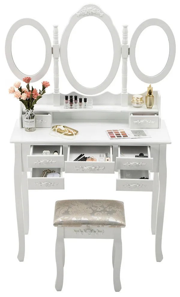 Masă de toaletă Milano, disponibilă în mai multe culori - alb