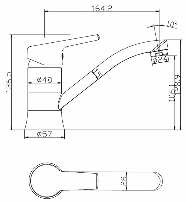 Baterie Bucatarie Sanobi Urban, pipa medie, Argintiu, cartus ceramic D 40 mm