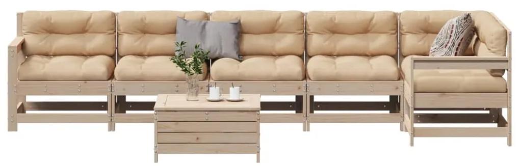 3250892 vidaXL Set mobilier de grădină cu perne, 7 piese, lemn masiv de pin