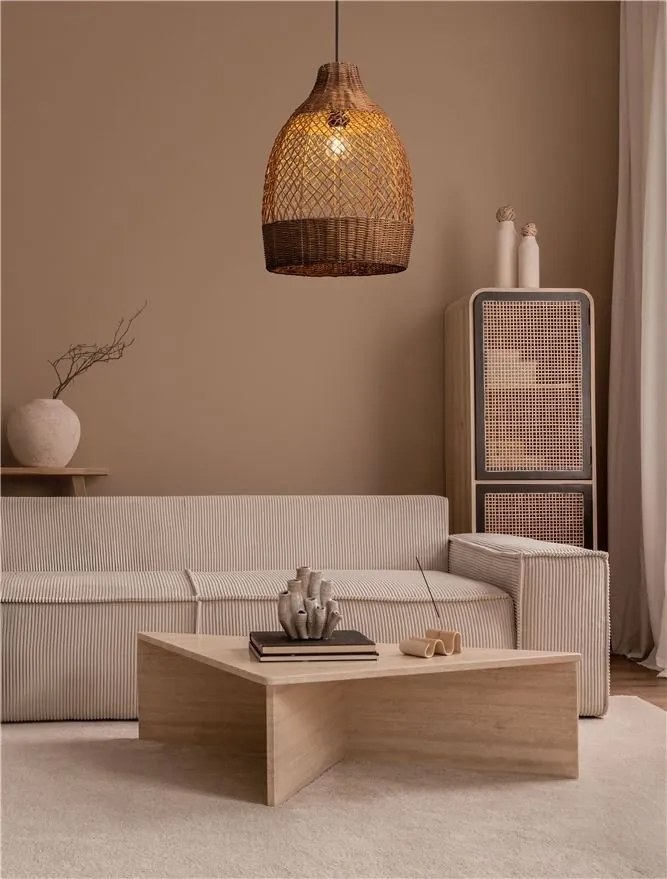 Lustra/Pendul ratan design natural SOLITA maro