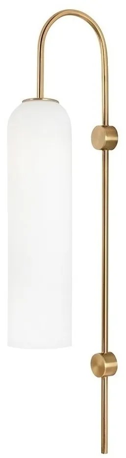 Aplica de perete, Metal Auriu, Sticla Alba, STACK
