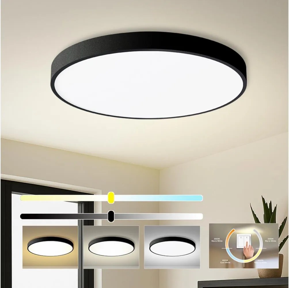 Brilagi - POOL LED, plafonieră LED 100 W, 230 V, 3000/4000/6000 K, Ø 80 cm, neagră