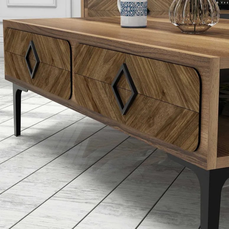 Set Comoda TV si Masuta de Cafea Living Samba Walnut