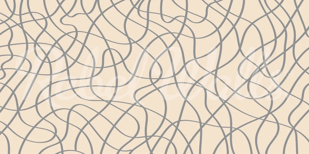 Fototapet, Doodle Lines, Beige, Rebel Walls