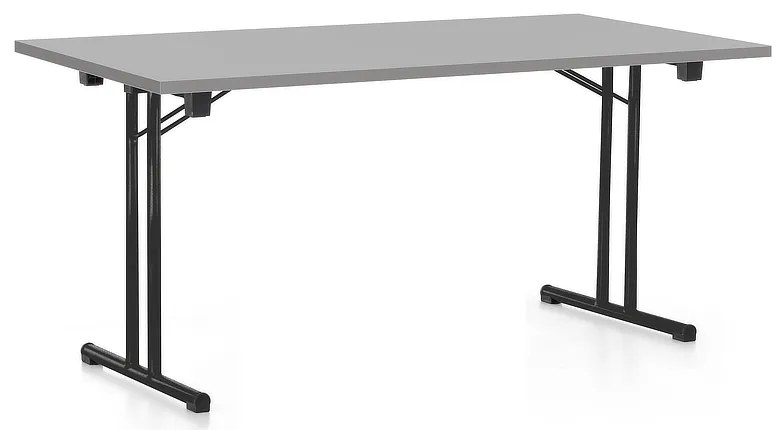 Masă plianta 160 x 80 cm, picioare negre, gri deschis