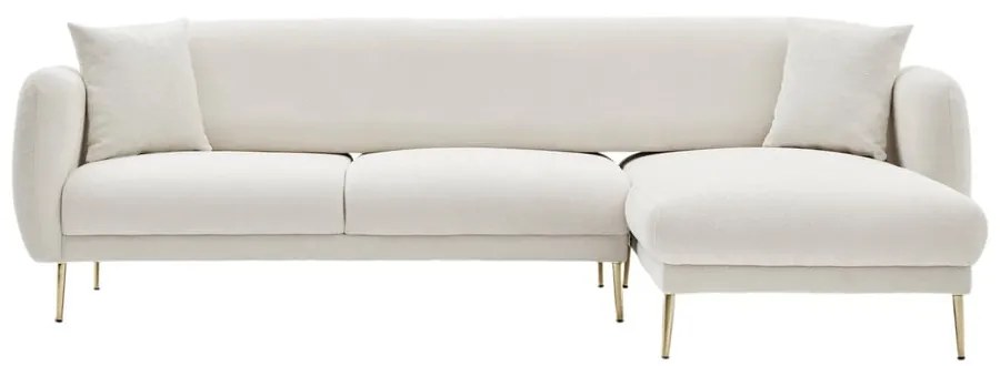 Colțar alb (cu colț pe partea dreaptă/cu șezlong) Simena – Balcab Home