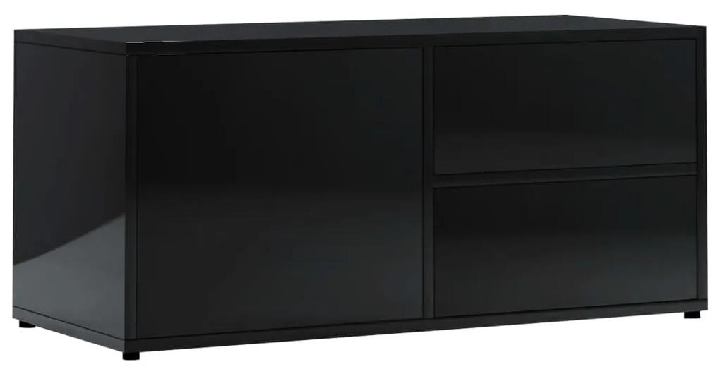 Comoda TV, negru extralucios, 80 x 34 x 36 cm, PAL 1, negru foarte lucios