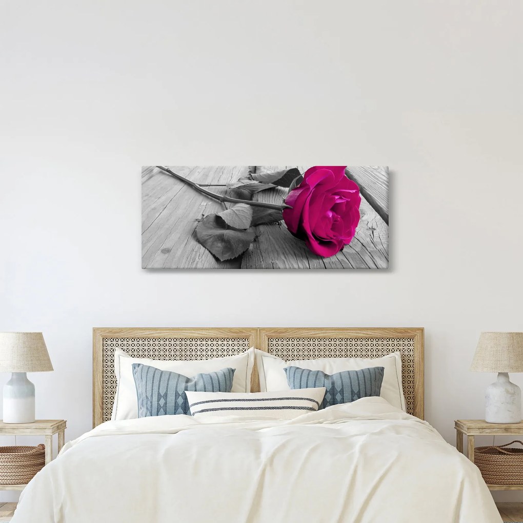 Tablou - Trandafir roz (120x50 cm)