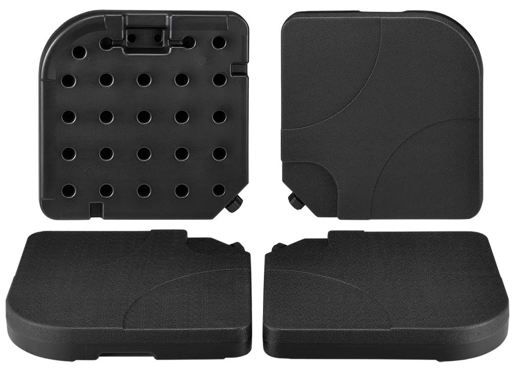 Suport stabilitate umbrelã "Quad" din 4 piese setat pânã la 80 kg, negru