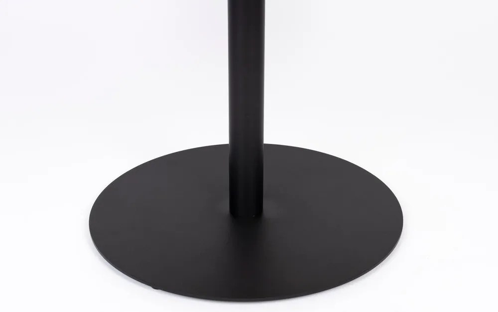 Măsuță de cafea neagră rotundă cu blat cu aspect de lemn de stejar ø 56 cm Yuri M – White Label