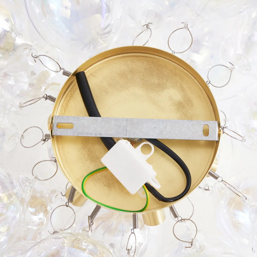 Plafonieră de design auriu cu sticlă curcubeu 6 lumini - Uvas