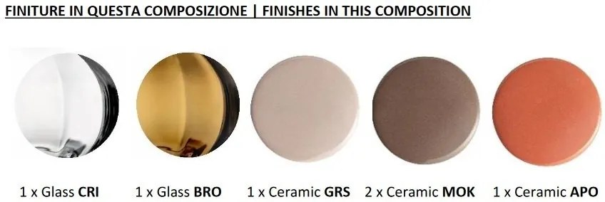 Lustra cu 6 pendule design italian realizat manual din ceramica si sticla AFOXÉ Mix