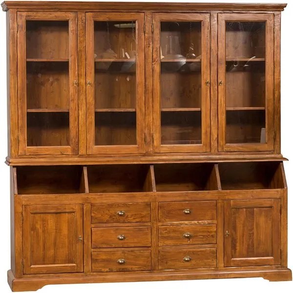 Vitrina cu usi si sertare, L230 38  50 H226 cm