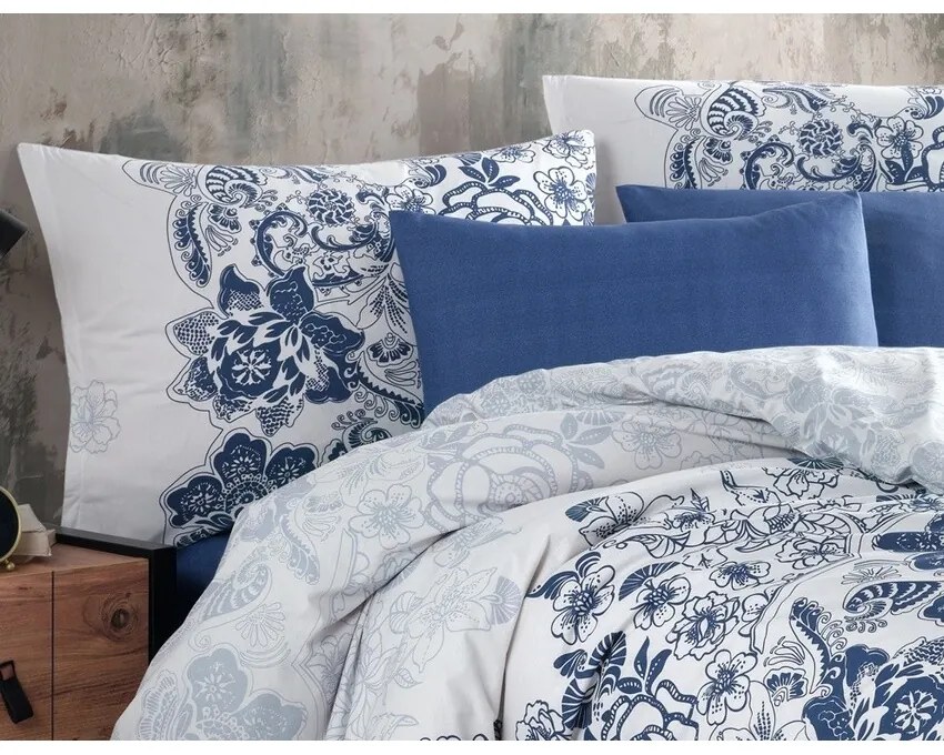 BedTex Lenjerie de pat din bumbac Armina albastru, 220 x 200 cm, 2 bucăți 70 x 90 cm, 220 x 200 cm, 2 buc. 70 x 90 cm