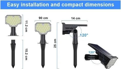 Lampă solară LED Viking, 1 W, 3,7 V, IP65, 6000 K, 2200 mAh