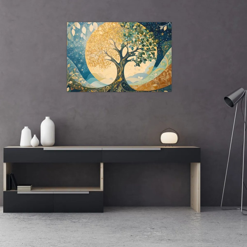 Tablou – Arborele vieții în lună (90x60 cm)