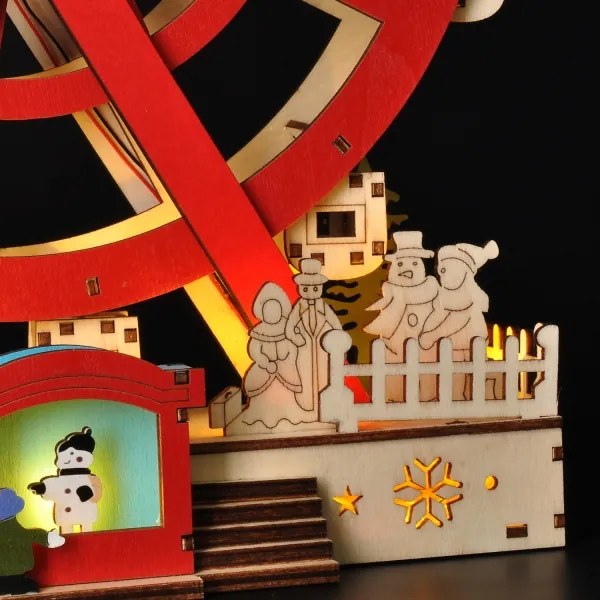 Decorațiune LED de Crăciun Solight 1v277 LED/2xAA/alb cald carusel