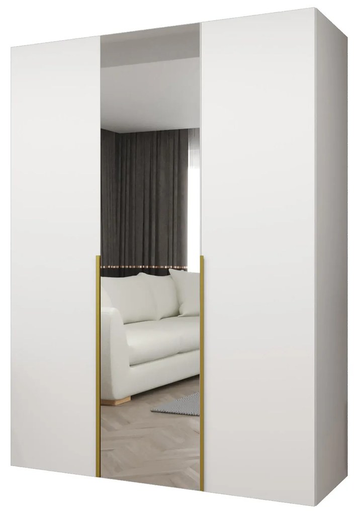 Dulap de haine 150 cm Alice 2 (alb + Auriu). 1126161