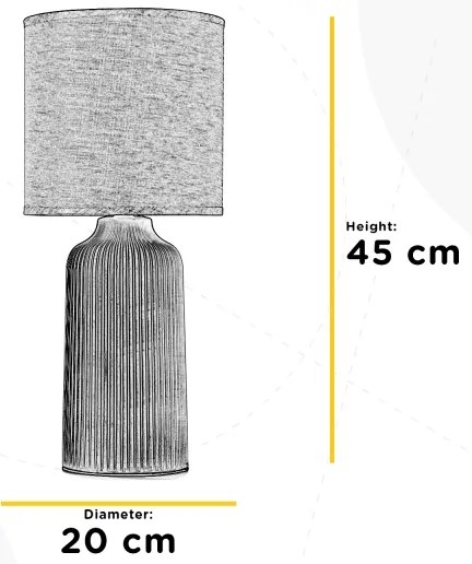 Lampă de masă SHELLY 1xE27/22W/230V gri 45 cm ONLI