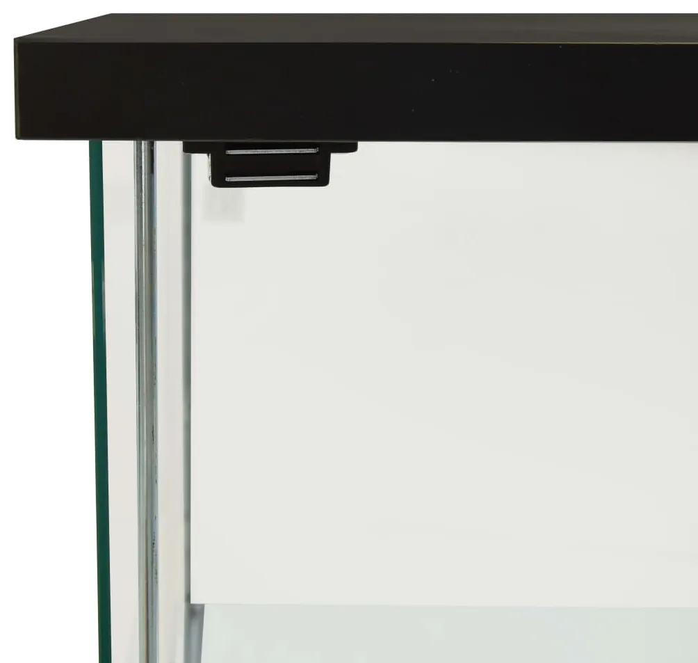 Dulap depozitare, negru, sticla securizata Negru, 42.5 x 36.5 x 163 cm, 1