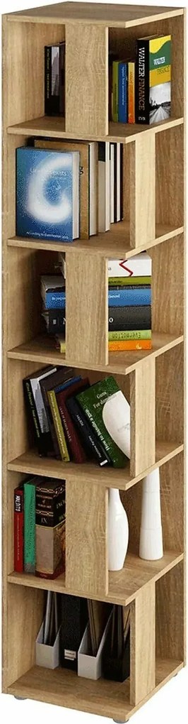 Biblioteca de colt KORIND, stejar sonoma, DTD laminat, 38x38x186 cm