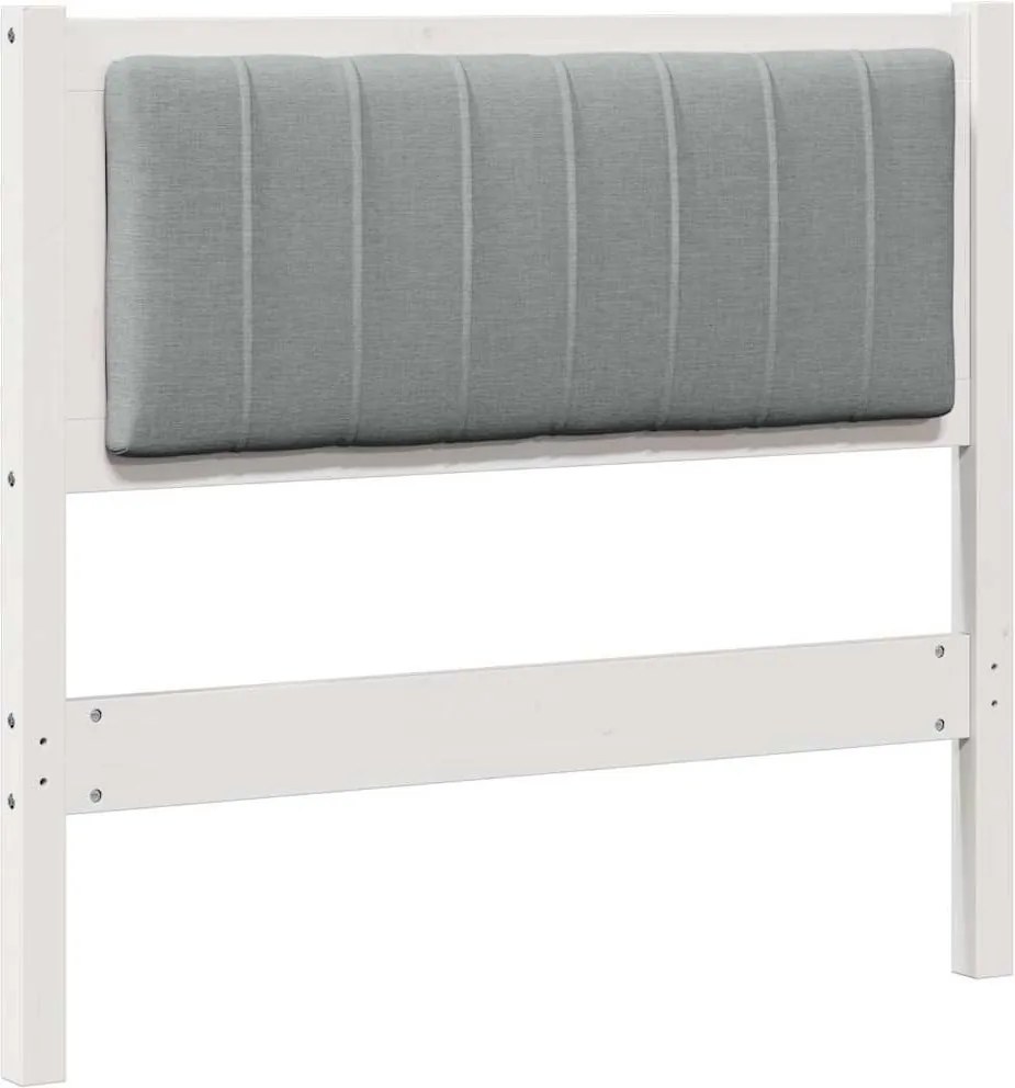 vidaXL Tăblie tapițată cu headboard Alb 90 cm Lemn de pin masiv