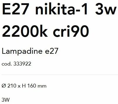 Bec LED Decorativ, E27 Nikita-1 3w 2200K cri90, Alb