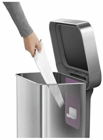 Simplehuman Coș cu pedale 55 l, argintiu, 55 l