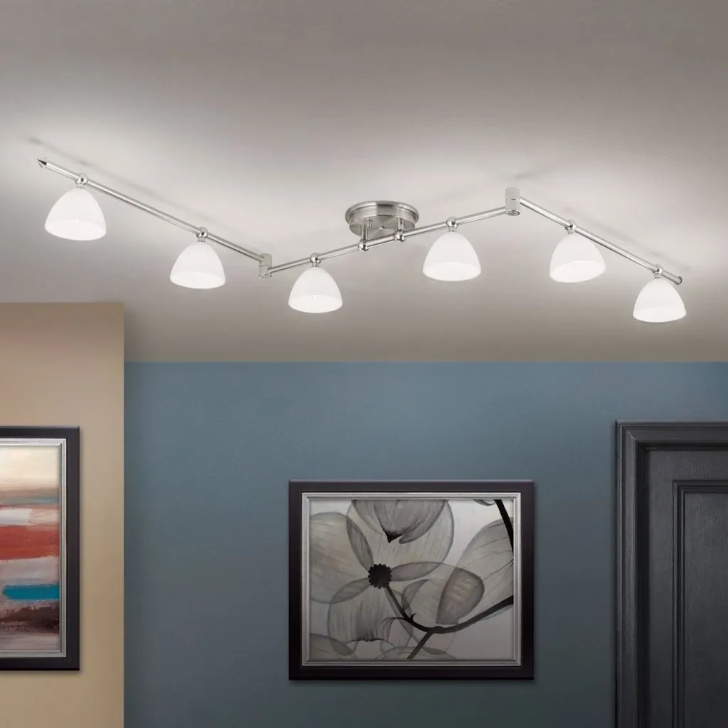 Plafoniera design modern OPALDESIGN 6L, satin
