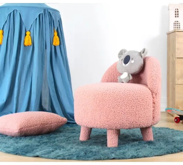 Fotoliu pentru copii PIXI, Ø 46 cm, roz