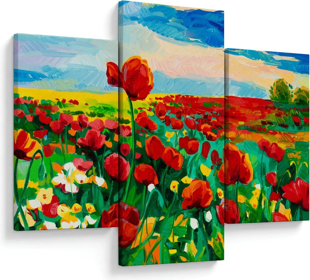 Tablou - Câmp cu maci (90x60 cm)