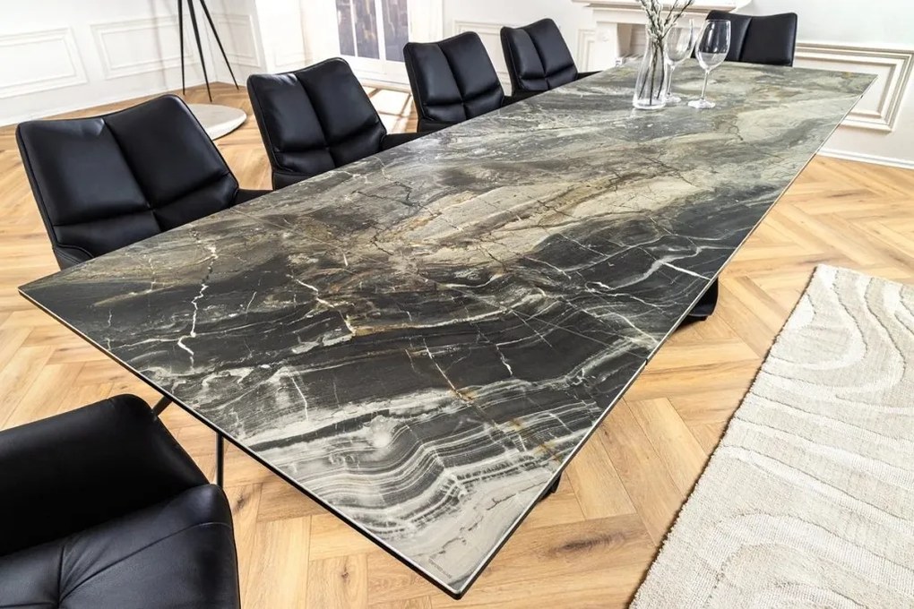 Masa Extensibila cu Blat Ceramic, Taupe, INFINITY 180-220-260cm