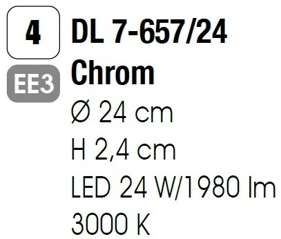 Plafoniera LED Bully 24cm chrome