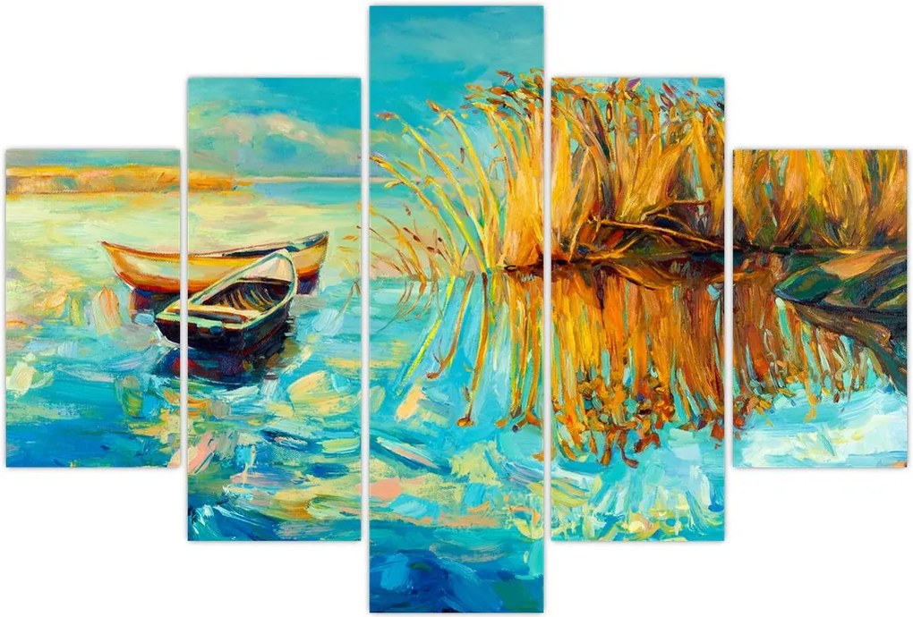Tablou - Lacul cu bărci (150x105 cm)