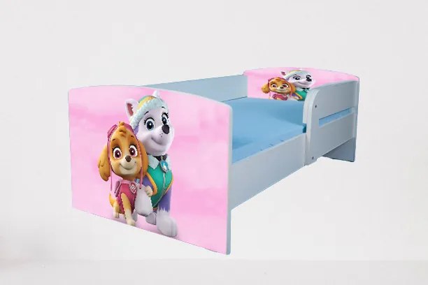 Patut Fete Paw Patrol Pink 2-8 Ani Cu Paravane Detasabile- PTV4717FS