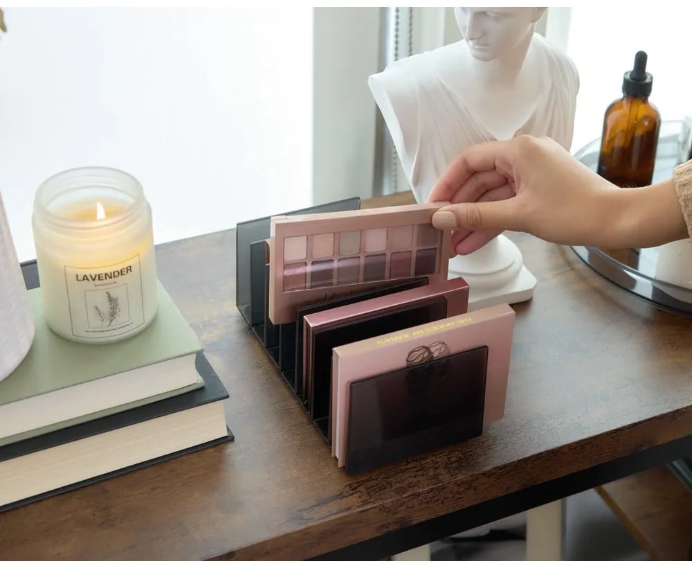 Organizator de baie negru mat pentru cosmetice din plastic reciclat Palette Station – iDesign