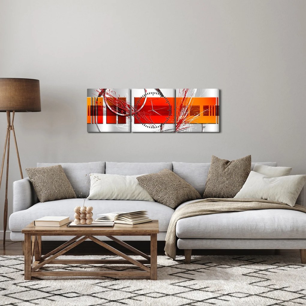 Tablou abstract (cu ceas) (90x30 cm)
