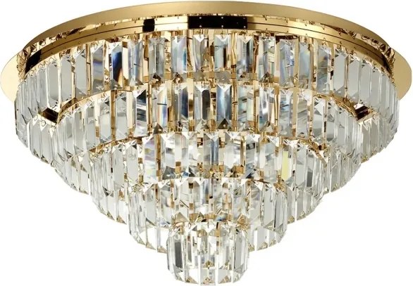 Ondaluce - Plafonieră cu cristale CASTLE, 12xG9/7W/230V, Ø 60 cm, aurie