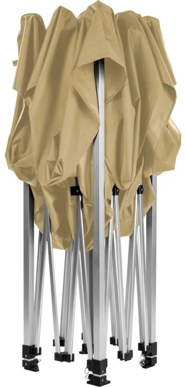 Cort de grădină tip foarfecă 3x3 m bej - 5 înălțimi, sac inc