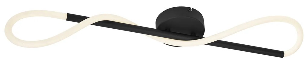 Plafonieră modernă neagră cu LED inclus, cu 3 trepte de intensitate luminoasă - Keri