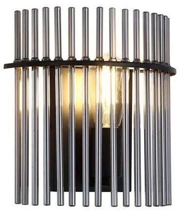 Aplica de perete metal negru, tije din sticla Swizzle