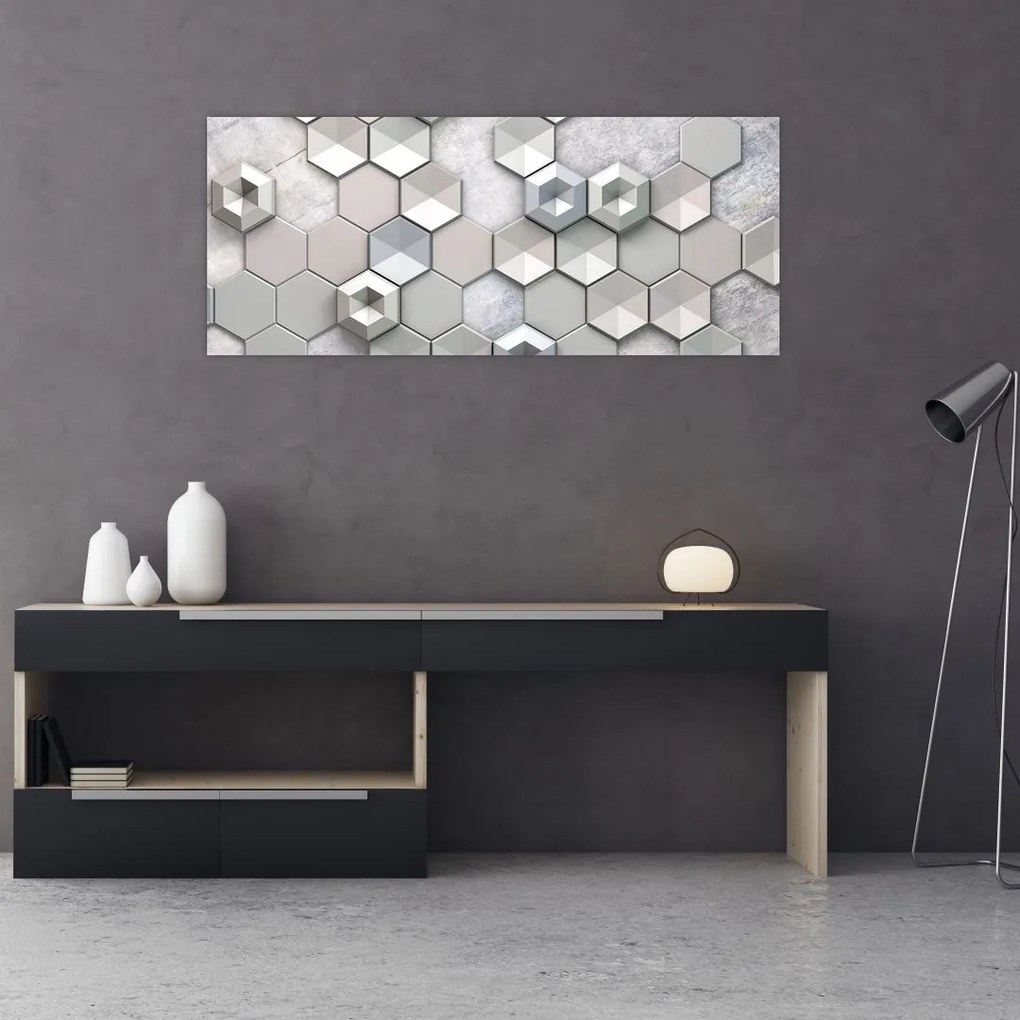 Tablou cu abstracție 3D (120x50 cm)