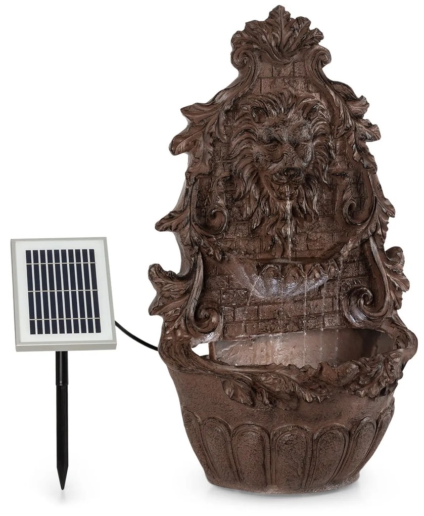 Löwenstein, fântână de perete, 2 W, pompă solară, material: poliresină, 4 LED-uri albe, cablu de 5 m